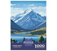 Adults Puzzles 1000 Piece Jigsaws Mount Cook Aoraki, New Zealand Puzzle for Adults Fun Games Staycation Kill Time Parent-child Interaction 38x26cm/1000pcs