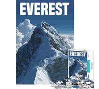 Adults Puzzles 1000 Piece Jigsaws Mount Everest Illustration for Birthday, Chrismas Stress Reliever Fun Games for 14+ Puzzle Game Offered (38x26cm)