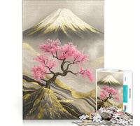 Adults Puzzles 1000 Piece Jigsaws Mount Fuji And Cherry Blossom Kintsugi Toy Wall Decor Perfect Decoration Unique Birthday And Gifts 38x52cm