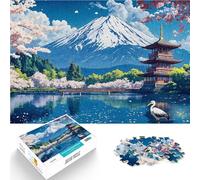 Adults Puzzles 1000 Piece Jigsaws Mount Fuji Landscape Herausforderndes Spiel Geeignet für die Schreibtischdekoration50x70cm