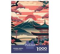 Adults Puzzles 1000 Piece Jigsaws Mount Fuji Retro Painting Puzzle for Adults Relaxing Games Enhance Memory Unique Gifts for Birthday And Christmas 52x38cm/1000pcs