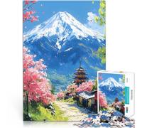 Adults Puzzles 1000 Piece Jigsaws Mount Fuji Spring Landscape Cherryblossom Analyse und Logik Wichtelgeschenke75x50cm