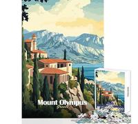 Adults Puzzles 1000 Piece Jigsaws Mount Olympus Greece Poster Educational Toy Great Gifts And Toys Educational Games Parent-child Interaction Size 38x52cm