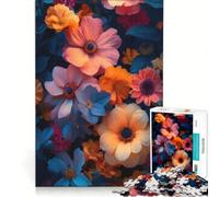 Adults Puzzles 1000 Piece Jigsaws Multi Flowers with Light Educational Games Challenging To Complete Unique Birthday And Gifts 38x52cm