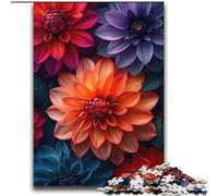 Adults Puzzles 1000 Piece Jigsaws Multicolor Dahlia Flowers Brainteaser Family Games But Fun And Humorous Birthday Gift (size 38x52cm)