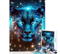 Adults Puzzles 1000 Piece Jigsaws Mystical Nebula Panther Toy Wall Decor Gift For Birthdays Educational Game with Fully Interlocking Randomly Shaped Pieces Size 38x26cm