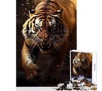 Adults Puzzles 1000 Piece Jigsaws Natural Wild Tiger Animal Jigsaws for Adults Puzzle Pattern Assembly Challenging To Complete Beautiful Design Game (38x26cm)