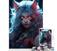 Adults Puzzles 1000 Piece Jigsaws Naughty Fox Girl Toy Wall Decor Gift For Birthdays Educational Game with Fully Interlocking Randomly Shaped Pieces Size 50x75cm