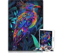 Adults Puzzles 1000 Piece Jigsaws Neon Bird in Jungle Tough Challenge Gifts Ideas for 14+ Puzzle Game Offered (size 38x52cm)