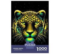 Adults Puzzles 1000 Piece Jigsaws Neon Leopard Wall Art Print-1 Puzzle for Adults Relax Games Presents for Women for Is Ideal As A Gift 70x50cm/1000pcs