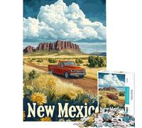 Adults Puzzles 1000 Piece Jigsaws New Mexico Road Trip Travel Poster Puzzles for Adults Anti-Stress Toys Improve Memory for Is Ideal As A Gifts (Size 38x26cm)