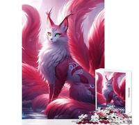 Adults Puzzles 1000 Piece Jigsaws Nine-tailed Fox Fantasy Landscape Educational Toy Great Gifts And Toys Educational Games Parent-child Interaction Size 38x52cm
