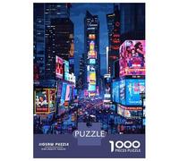 Adults Puzzles 1000 Piece Jigsaws NYC Time Square Pixel Art Puzzle for Adults Toy Wall Decor Presents for Women Unique Gifts for Birthday And Christmas 70x50cm/1000pcs