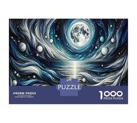 Adults Puzzles 1000 Piece Jigsaws Ocean Moonlit Serenity Jigsaws for Adults Toy Wall Decor Difficult Challenge Difficult And Challenge 52x38cm/1000pcs