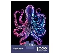 Adults Puzzles 1000 Piece Jigsaws Octopus Animal Neon Puzzle for Adults Relaxing Games Enhance Memory Unique Gifts for Birthday And Christmas 38x26cm/1000pcs
