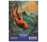 Adults Puzzles 1000 Piece Jigsaws Orangutan in Jungle Puzzle for Adults Relaxing Games Enhance Memory Unique Gifts for Birthday And Christmas 52x38cm/1000pcs