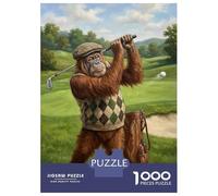 Adults Puzzles 1000 Piece Jigsaws Orangutan Playing Golf Jigsaw for Adults Family Games Pattern Assembly Difficult And Challenge 52x38cm/1000pcs