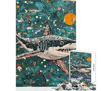 Adults Puzzles 1000 Piece Jigsaws Original Shark in Ocean Practical Game Staycation Kill Time Anti-Stress Toys Artists' Collection, Fine Arts (38X26cm)
