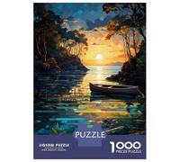 Adults Puzzles 1000 Piece Jigsaws Peaceful Sunset Lake Scene -1 Puzzle for Adults Relax Games Presents for Women for Is Ideal As A Gift 70x50cm/1000pcs