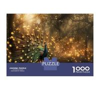 Adults Puzzles 1000 Piece Jigsaws Peacock with Glowing Feathers Jigsaws for Adults Toy Wall Decor Difficult Challenge Difficult And Challenge 70x50cm/1000pcs