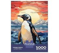 Adults Puzzles 1000 Piece Jigsaws Penguin Stained Glass Adult Jigsaw Puzzle Relax Games Precision Cutting Difficult And Challenge 52x38cm/1000pcs