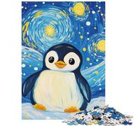 Adults Puzzles 1000 Piece Jigsaws Penguin Starry Night Art- Jigsaws for Adults Puzzle Hand Speed Race Every Piece Is Unique Learning Educational Toys (38x52cm/1000pcs)