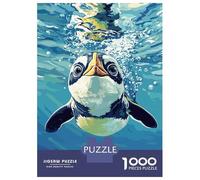 Adults Puzzles 1000 Piece Jigsaws Penguin Swimming Underwater Puzzle for Adults Fun Games Staycation Kill Time Parent-child Interaction 52x38cm/1000pcs
