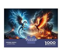 Adults Puzzles 1000 Piece Jigsaws Phoenix Vs. Dragon Battle Adult Jigsaw Brain Teaser Game But Fun And Humorous for Is Ideal As A Gift 70x50cm/1000pcs