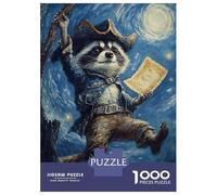 Adults Puzzles 1000 Piece Jigsaws Pirate Raccoon Puzzle for Adults Relaxing Games Enhance Memory Unique Gifts for Birthday And Christmas 70x50cm/1000pcs
