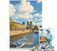 Adults Puzzles 1000 Piece Jigsaws Poster Notre Dame Paris, Hands-on Game, Fun Activities at Home, Great Gift for Gaming 50x75cm