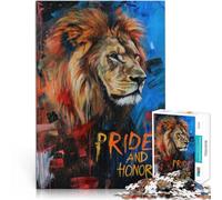 Adults Puzzles 1000 Piece Jigsaws Pride and Honor Lion Handgeschwindigkeitswettbewerb Wohnkunstdekor75x50cm