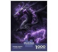 Adults Puzzles 1000 Piece Jigsaws Purple Lightning Dragon Puzzle for Adults Relaxing Games Enhance Memory Unique Gifts for Birthday And Christmas 38x26cm/1000pcs