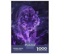 Adults Puzzles 1000 Piece Jigsaws Purple Tiger Wall Art Print Jigsaws for Adults Toy Wall Decor Difficult Challenge Difficult And Challenge 38x26cm/1000pcs