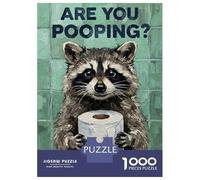 Adults Puzzles 1000 Piece Jigsaws Raccoon with Toilet Paper Funny Art Puzzle for Adults Toy Wall Decor Presents for Women Unique Gifts for Birthday And Christmas 70x50cm/1000pcs