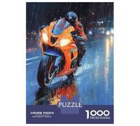 Adults Puzzles 1000 Piece Jigsaws Rainy Night Motorcycle Ride Adult Jigsaw Puzzle Brain Teaser Game Stress Reliever for Is Ideal As A Gift 38x26cm/1000pcs
