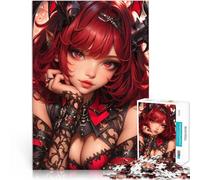 Adults Puzzles 1000 Piece Jigsaws Red-Haired Demon Girl Handgeschwindigkeitswettbewerb Geschenk zum Geburtstag75x50cm
