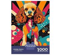 Adults Puzzles 1000 Piece Jigsaws Retro Poodle Pop Art Print Colorful Pet Portrait, Funky Dog Wall Décor, Gift for Dog Lovers Pood... Jigsaw Puzzle Anti-Stress Toys A Work of Art Unique Gifts for Bi
