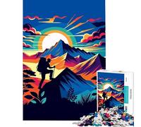 Adults Puzzles 1000 Piece Jigsaws Rock Climbing Sunset Wpap Toys Educational Games Family Games Tough Challenge Secret Santa Gifts (Size 38x52cm)