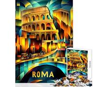 Adults Puzzles 1000 Piece Jigsaws Rome Cubist Heritage Family Game Suitable for Couples Educational Toy Birthday And Unique Gifts (38X26CM)