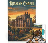 Adults Puzzles 1000 Piece Jigsaws Rosslyn Chapel, Hands-on Game, Fun Activities at Home, Great Gift for Gaming 38x26cm