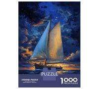 Adults Puzzles 1000 Piece Jigsaws Sailing Under Starlit Skies Jigsaw for Adults Brain Teaser Game But Fun And Humorous Difficult And Challenge 70x50cm/1000pcs