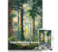 Adults Puzzles 1000 Piece Jigsaws Sam Houston Forest National Park Unique Challenge Game Family Activities Gifts Ideas Size 38x52cm
