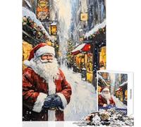 Adults Puzzles 1000 Piece Jigsaws Santa Claus Is Coming to Town Hands-on Game Home Decoration Educational Toy Birthday And Unique Gifts (50x75cm)