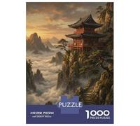 Adults Puzzles 1000 Piece Jigsaws Serene Mountain Temple at Sunrise Adult Jigsaw Puzzle Relax Games Precision Cutting Difficult And Challenge 38x26cm/1000pcs