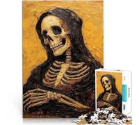 Adults Puzzles 1000 Piece Jigsaws Skeleton in a Hood Train your brain and hands 26x38cm Secret Santa Gifts for 14+