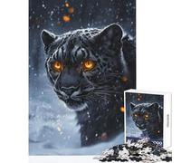 Adults Puzzles 1000 Piece Jigsaws Snow Leopard's Gaze - Family Game Suitable for Couples Educational Toy Birthday And Unique Gifts (38X52CM)