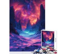 Adults Puzzles 1000 Piece Jigsaws Space Neon Galactic Desert Home Decoration Toys Gift For Birthdays Family Games Improving Love between Couples Size 38x52cm
