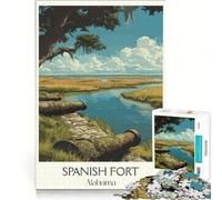 Adults Puzzles 1000 Piece Jigsaws Spanish Fort Alabama, Hands-on Game, Fun Activities at Home, Great Gift for Gaming 38x26cm