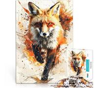 Adults Puzzles 1000 Piece Jigsaws Splash Watercolor Fox Staycation: Zeit totschlagen Verbessern Sie das Gedächtnis52x38cm