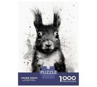 Adults Puzzles 1000 Piece Jigsaws Squirrel Beauty Black Ink Jigsaw Puzzle Anti-Stress Toys A Work of Art Unique Gifts for Birthday And Christmas 38x26cm/1000pcs